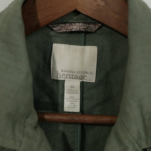 Banana Republic Heritage Military Utility Jacket Olive Green Women’s Size M - Picture 3 of 8